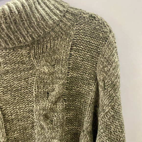 JOA Oversized Crop Chunky Turtleneck Sweater Grey Womens Size Medium - Picture 8 of 13